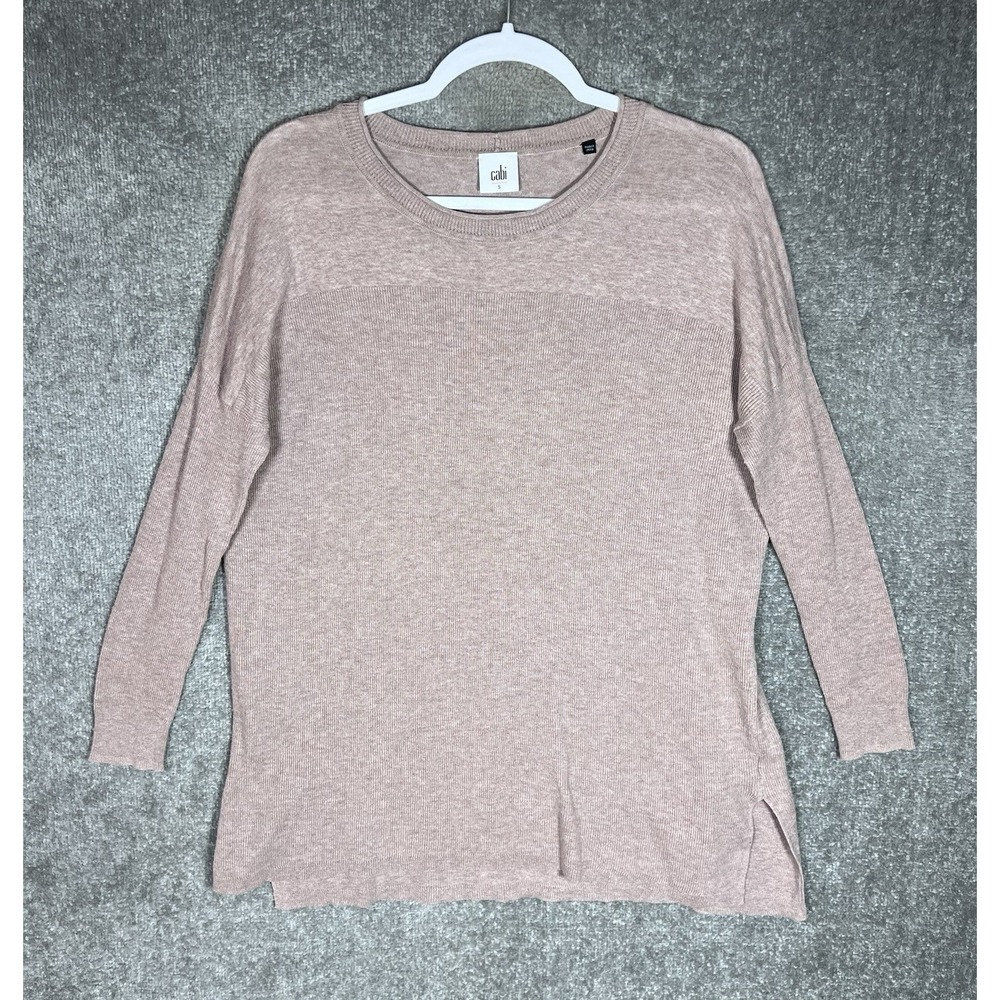 Cabi Play Knit Top Womens Size Small‎ Mauve-Pink Drop Shoulder Tunic Ribbed 3528